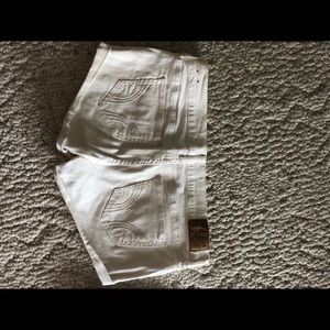 White hollister short shorts